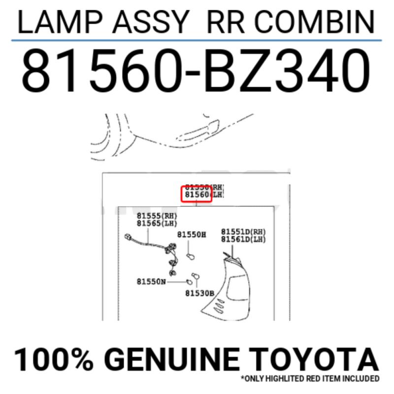 Combination Lamp Assembly Rear Left Outer - 81560BZ640